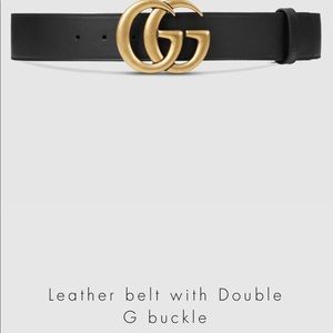 Leather belt with Double G buckle.